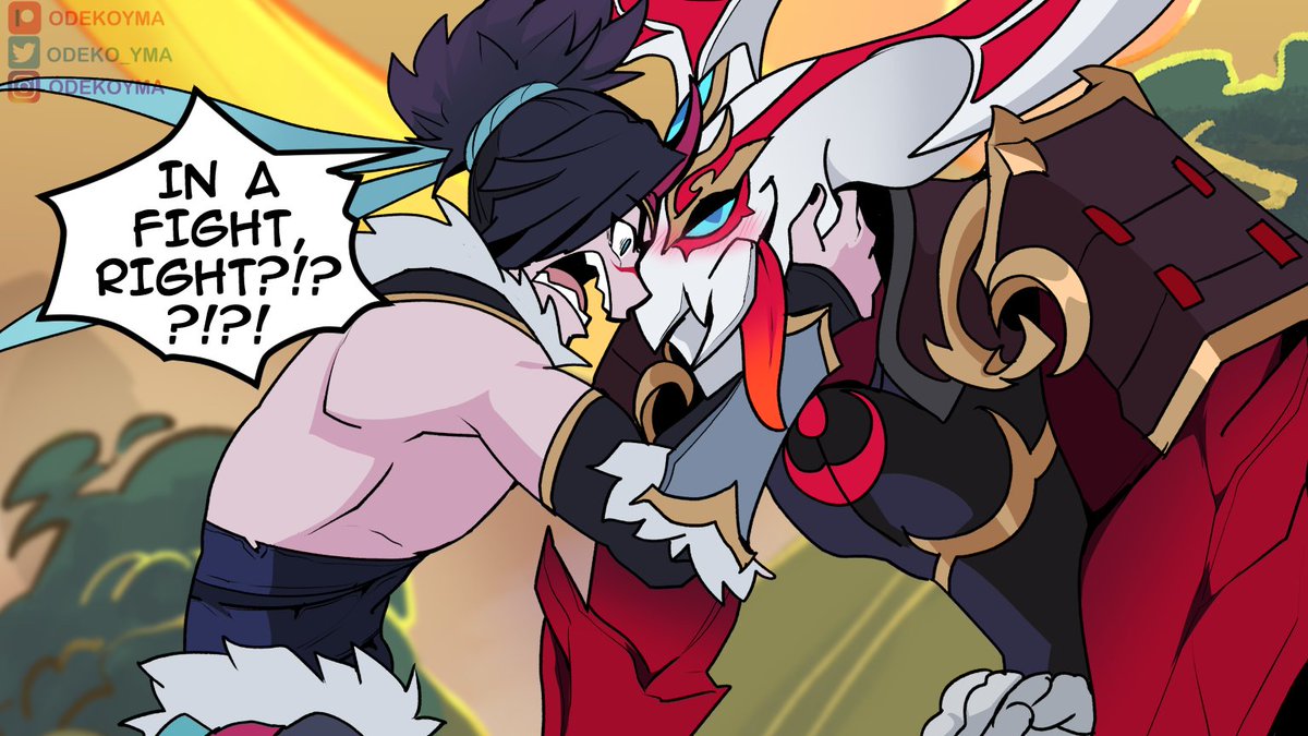 odeko_yma's tweet photo. Rhaast only takes big women 

#Aphelios #Kayn https://t.co/rDyg8ekmn2