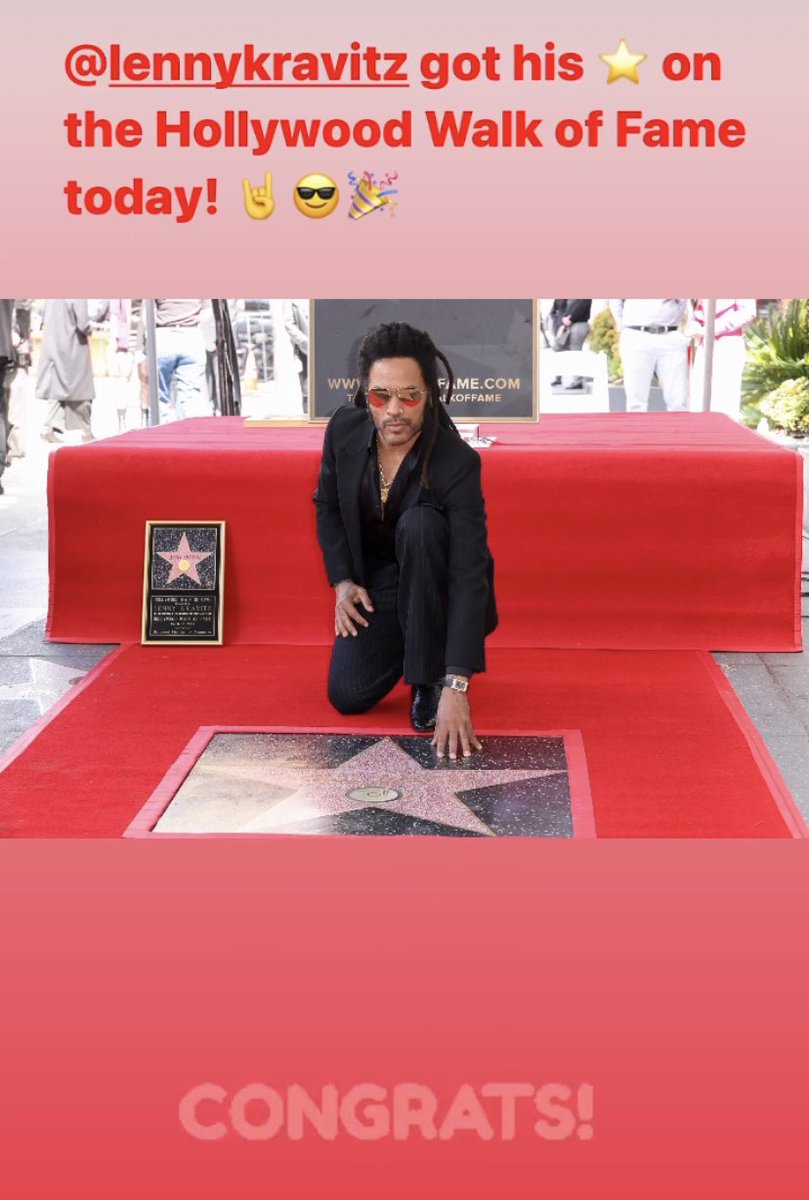 #Congratulations #LennyKravitz! #HollywoodWalkOfFame ⭐️