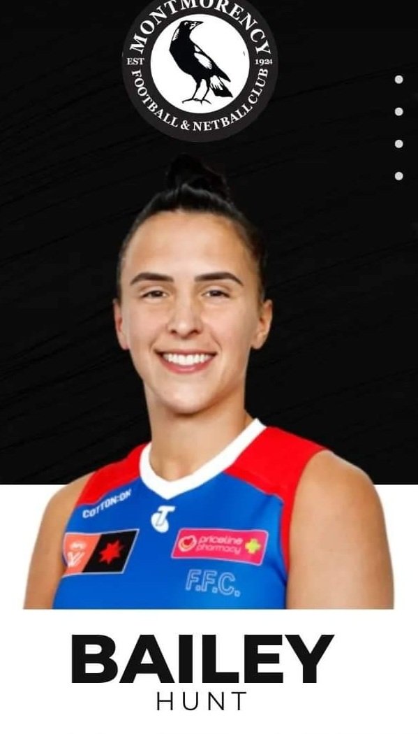 Happy to sponsor <a href="/baaileyhunt/">Bailey Hunt</a> at her original and local club <a href="/MontyFNC/">Montmorency FNC</a> in season 2024 when not playing for <a href="/essendonvflw/">Essendon VFLW</a>
