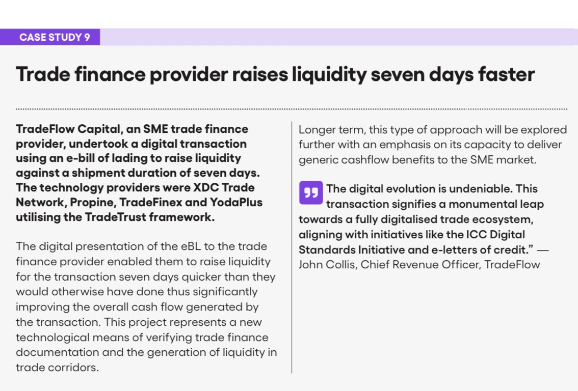 ICC UK report mentioning #XDC Trade Network, TradeFinex, TradeTrust etc

'Seizing the moment: Unleashing the potential of trade digitalisation'

#XDCNetwork #DataNotPaper #TradeFinance #DigitalTrade #XinFin 

cdn.shopify.com/s/files/1/2992…