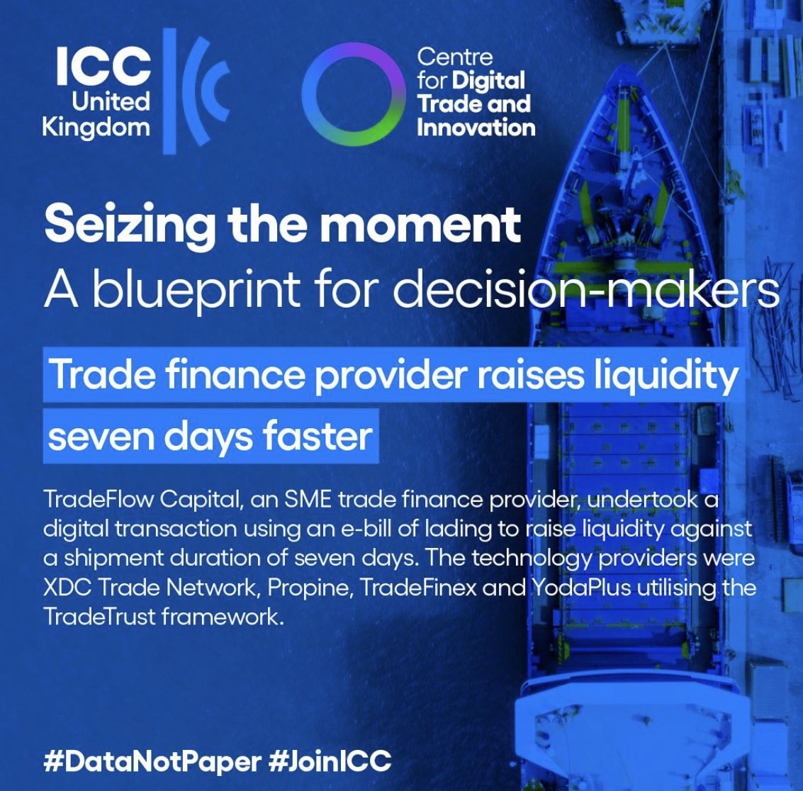 darrinlewisjr's tweet photo. ICC UK report mentioning #XDC Trade Network, TradeFinex, TradeTrust etc

"Seizing the moment: Unleashing the potential of trade digitalisation"

#XDCNetwork #DataNotPaper #TradeFinance #DigitalTrade #XinFin 

https://t.co/Hy0SA9APx0 https://t.co/gY4fcG9eFV