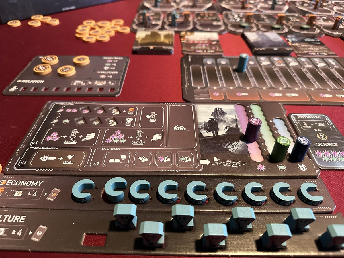 michaeldilisio's tweet photo. I played my first game of Atlas Lost: Rise of the Sovereign (@totsucachuo) against the solo opponent, Metis. This is a game centered around tech trees. I was able to pull off a Technology victory, but Metis was a few turns away from an Influence victory. @TacticalGamesJP https://t.co/yTKt04EAwh