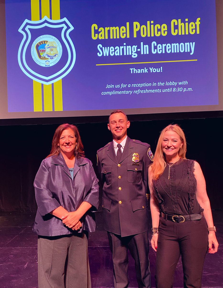 Thank you Mayor of Carmel @SueFinkam for inviting me to emcee the swearing in of Carmel Police Chief Drake Sterling. What a lovely evening! Thank you to those who protect & serve! @CarmelPD