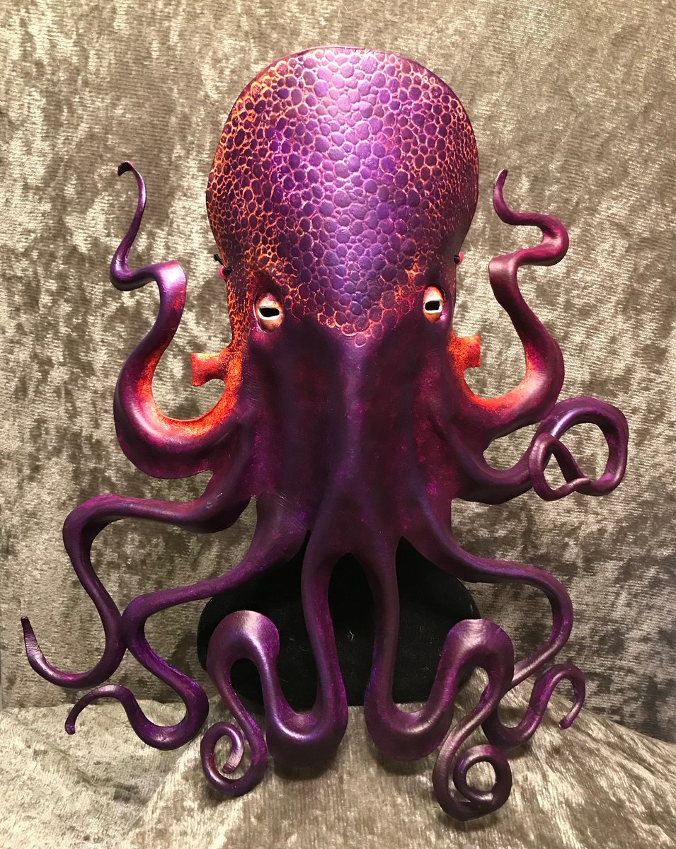 JenMasks's tweet photo. Octopus with a blacklight orange undercoat https://t.co/XEZ7Habg8v