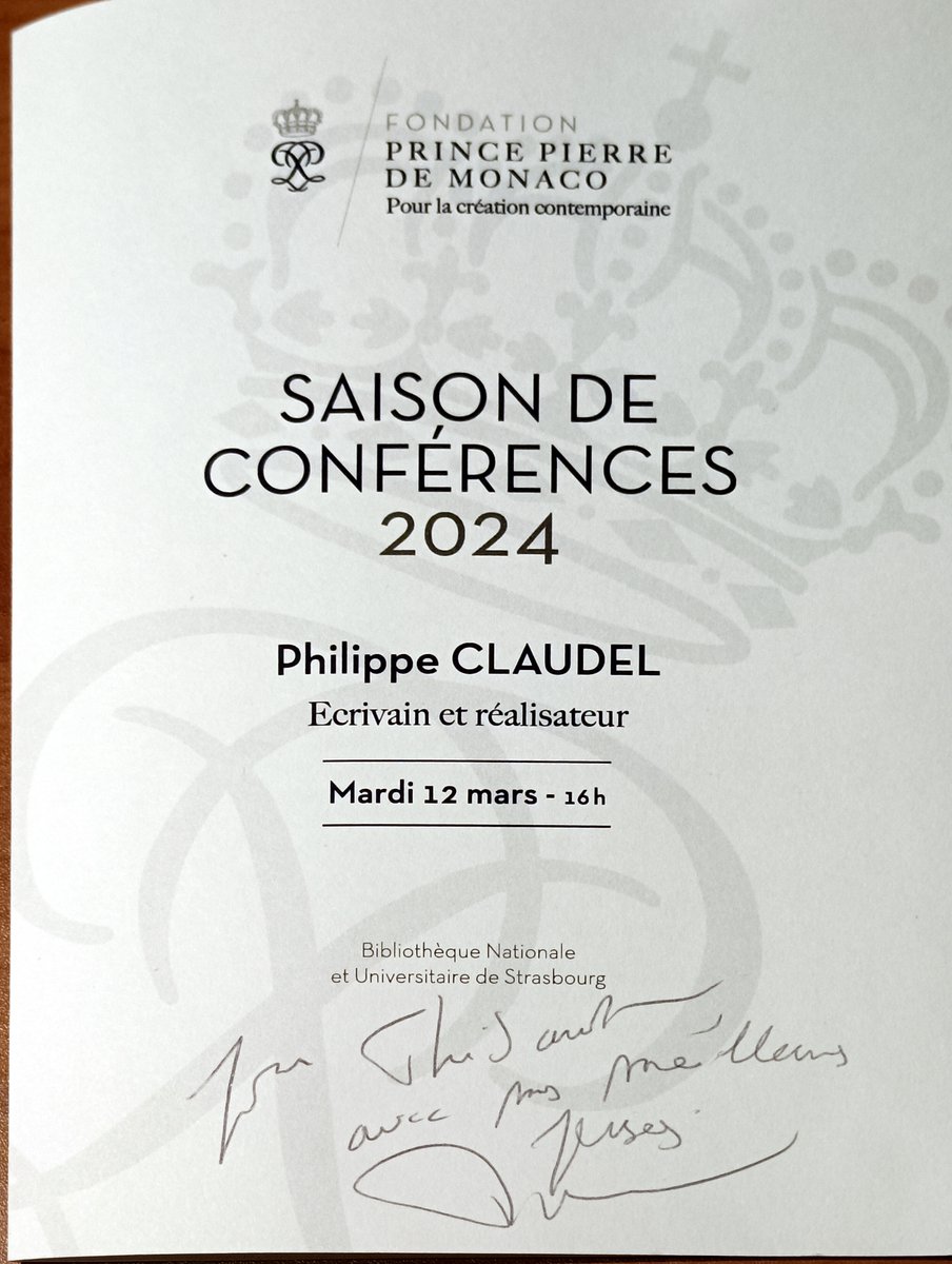 #FansDeCulture #LieuDeCulture #LieuDeSavoir J'ai assisté à la conférence de #PhilippeClaudel à la #BNUStrasbourg @BNUStrasbourg qui avait pour thème 'à corps perdus/accords perdus', c'était passionnant et enrichissant ou comment faire corps avec le notre.😍