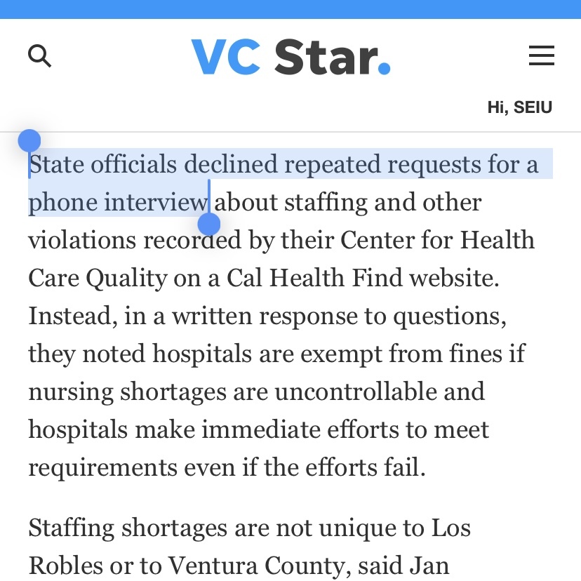 We have a tool in CA for making hospitals safer for patients and we're not using it — at least not nearly enough. @capublichealth can fine hospital repeat offenders who violate the state's nurse-to-patient ratios over & over again. Pressure is mounting on CDPH to enforce the law.