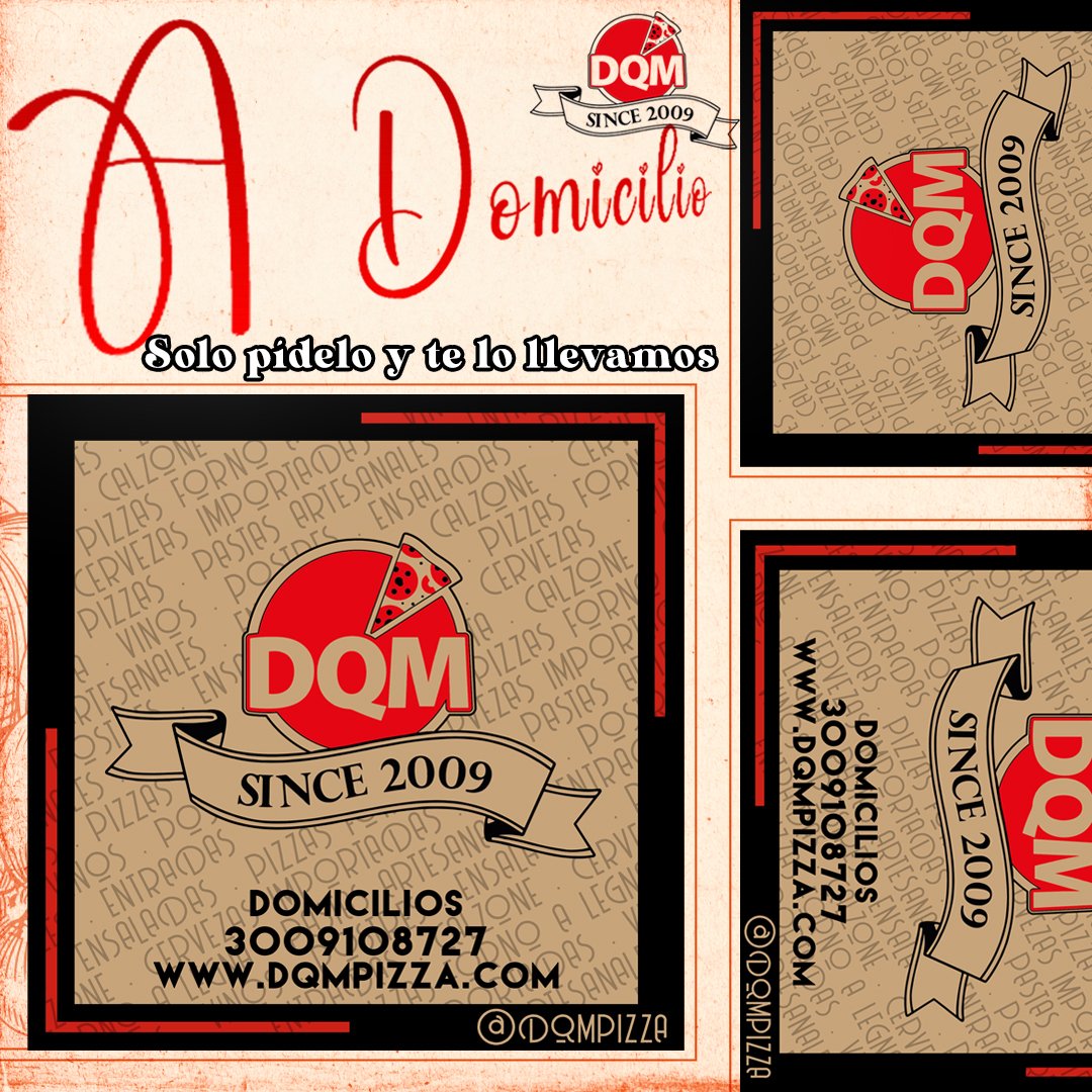 dqmpizza's tweet photo. 🛵🧡 Entrantes, Ensaladas, Pizzas, Calzone, Pastas, Postres, Cervezas, Vinos y mucho más por nuestra web de domicilios. Paga online y disfruta lo mejor de nuestra carta desde tu hogar 🧡🛵 https://t.co/SJhv7e3Fuh