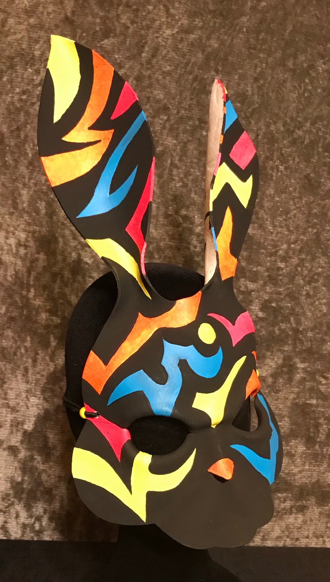 JenMasks's tweet photo. Rabbit mask, 80s Blacklight edition https://t.co/WQfCA5sUQr