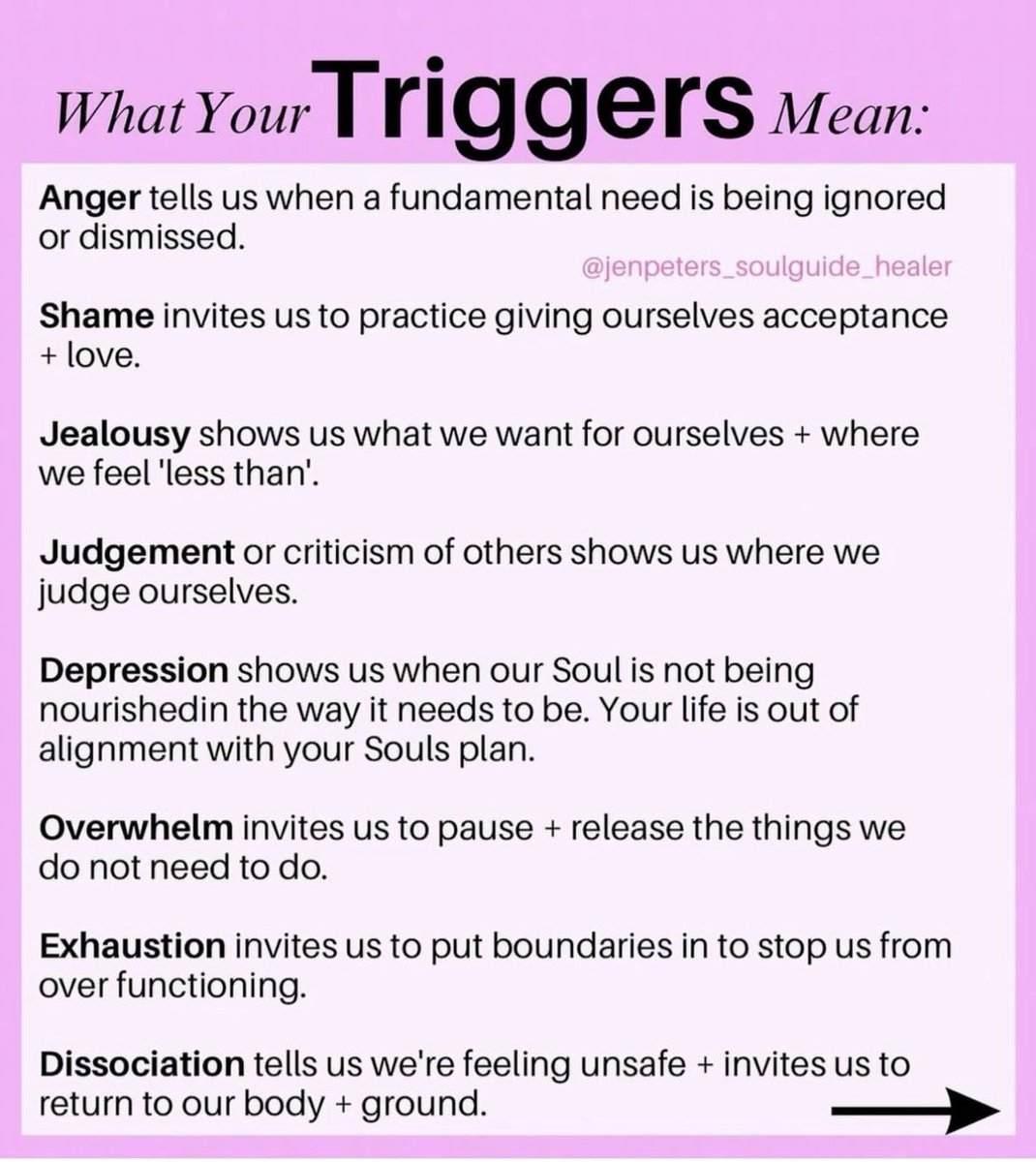 EternalWomenInc's tweet photo. The types of triggers you have are telling. Check and see what they are trying to tell you.
•
•
•
•
•
•
•
•
•
•
•
•
•
#triggers #trigger #mentalhealth #emotionalhealth #emotionaltrigger #triggered https://t.co/ansRh0Zk55