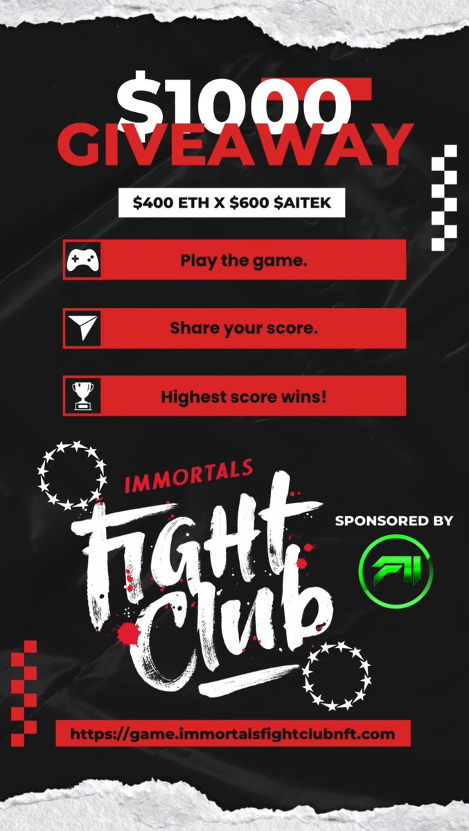 Big announcements for @ImmortalsFC_NFT 🎮🕹️ Come join the space and chat. #ethgiveaway #1000giveaway
