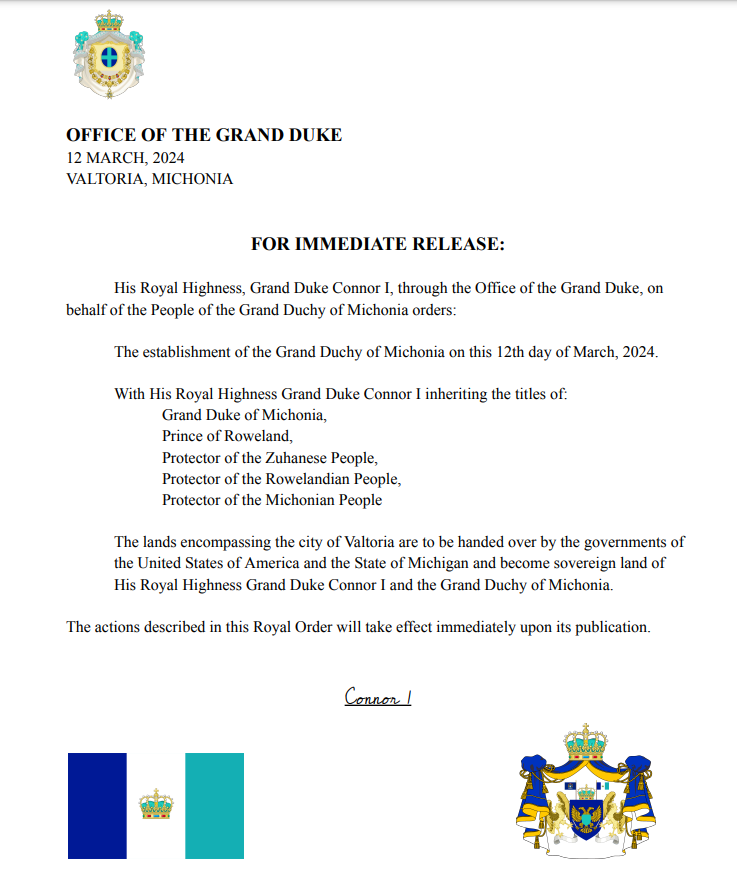Grand Duchy of Michonia tweet media