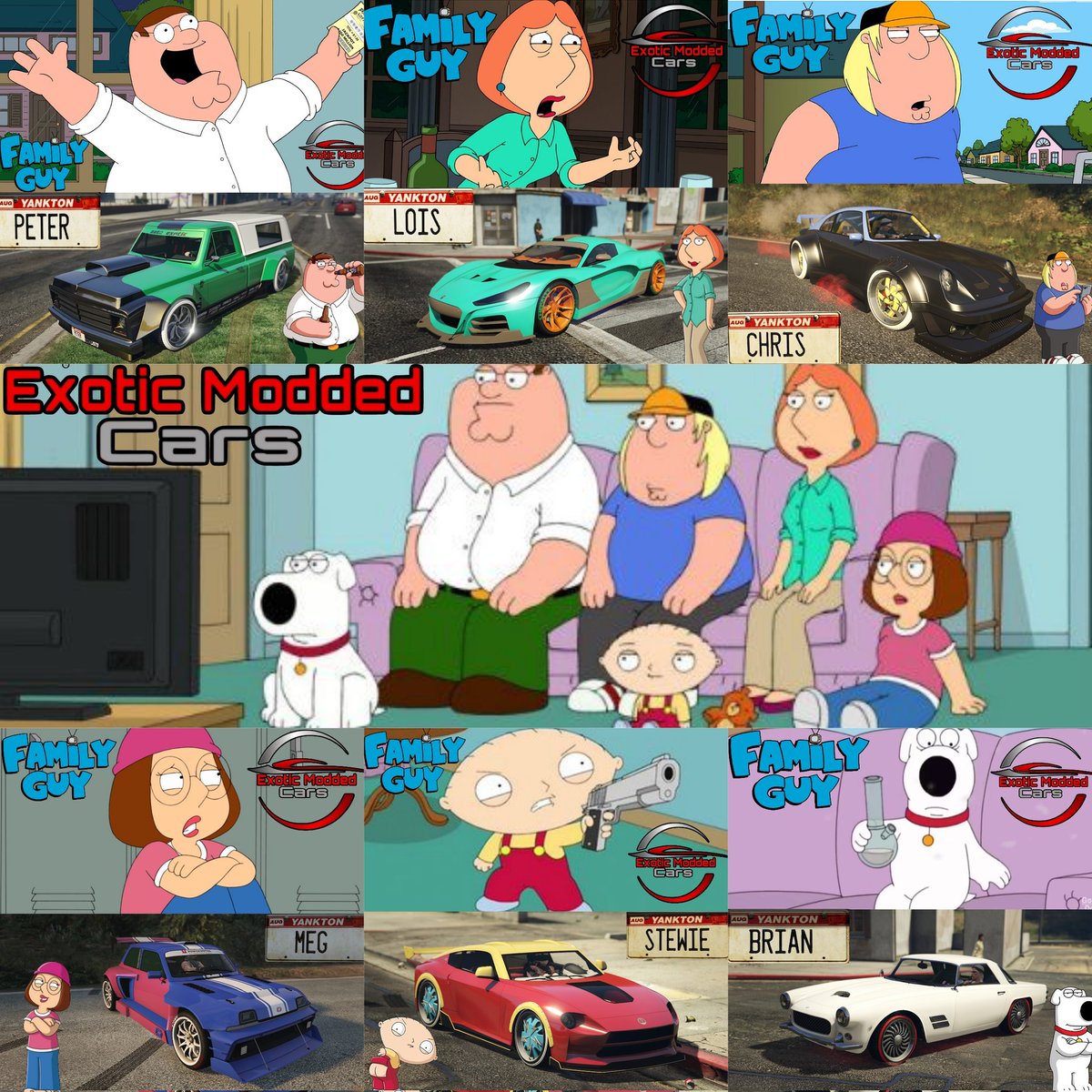 EMCZiggy's tweet photo. 📺FAMILY GUY 6PC SET📺
I bring To you my favorite set I've ever done, remade for next generation and available to the public on Thursday March 14th 2024.
#ExoticModdedCars #EMC #EMCZiggy #EMCZ #FamilyGuy #familyguyfox #GrandTheftAuto5 #GrandTheftAutoV #GrandTheftAuto #GTAO #GTA5 https://t.co/K1wyTSKbCN