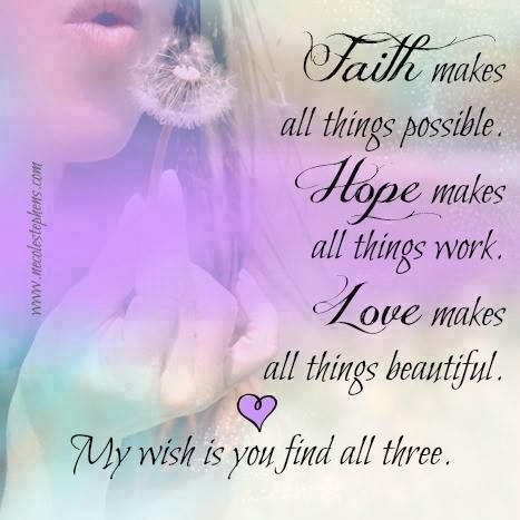 Faith, Hope, Love
My wish is you find all three!
#IAMChoosingLove 
#Faith #Hope #Love 
#Mindfulness 
#MentalHealth 
#SoulHealth