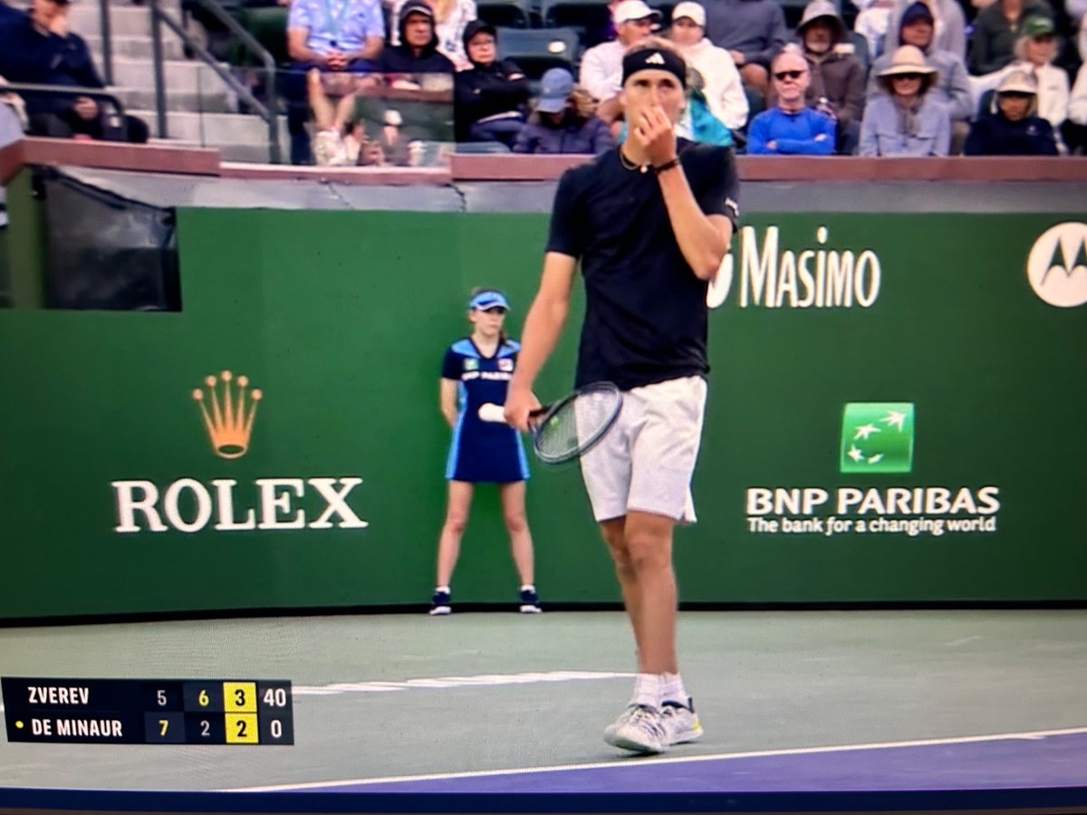 strickyplanet's tweet image. Praticamente @AlexZverev è sceso in campo in pigiama… #ATP #IndianWells