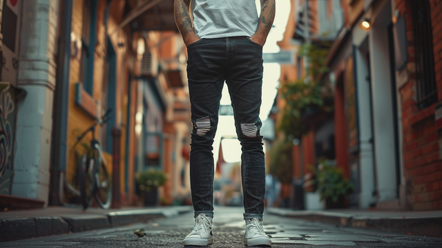 Jeans4youShop's tweet image. Ripped jeans: a punk legacy of defiance ✊ became a fashion statement👖 Explore the journey from underground to upscale at bit.ly/3wtrUgC #RippedJeans #RebelStyle