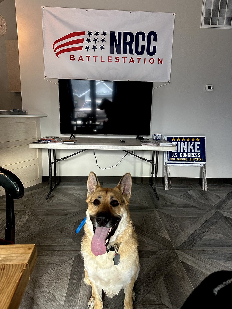 We are working hard this evening!! Our team has partnered with the <a href="/BridgerReps/">Bridger Young Republicans</a> &amp; the <a href="/NRCC/">NRCC</a> to make calls to voters in support of <a href="/RyanZinke/">Ryan Zinke</a>. Our #1 volunteer today pictured below ⬇️⬇️

#BeatBiden #RetireTester