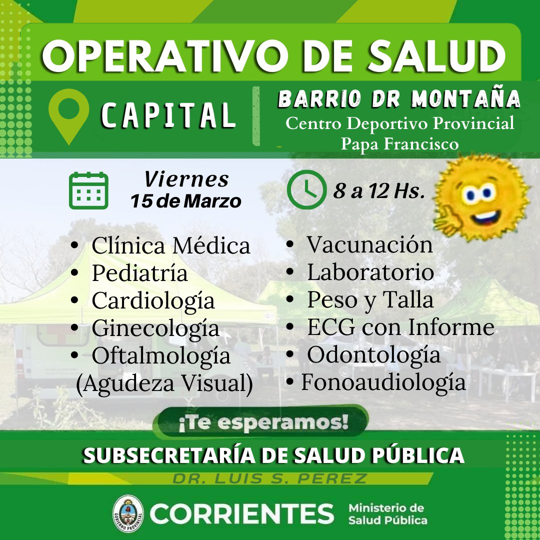 Operativo de Salud en #Capital🚑
#SubsecretariaDeSaludPublica #DrLuisPerez