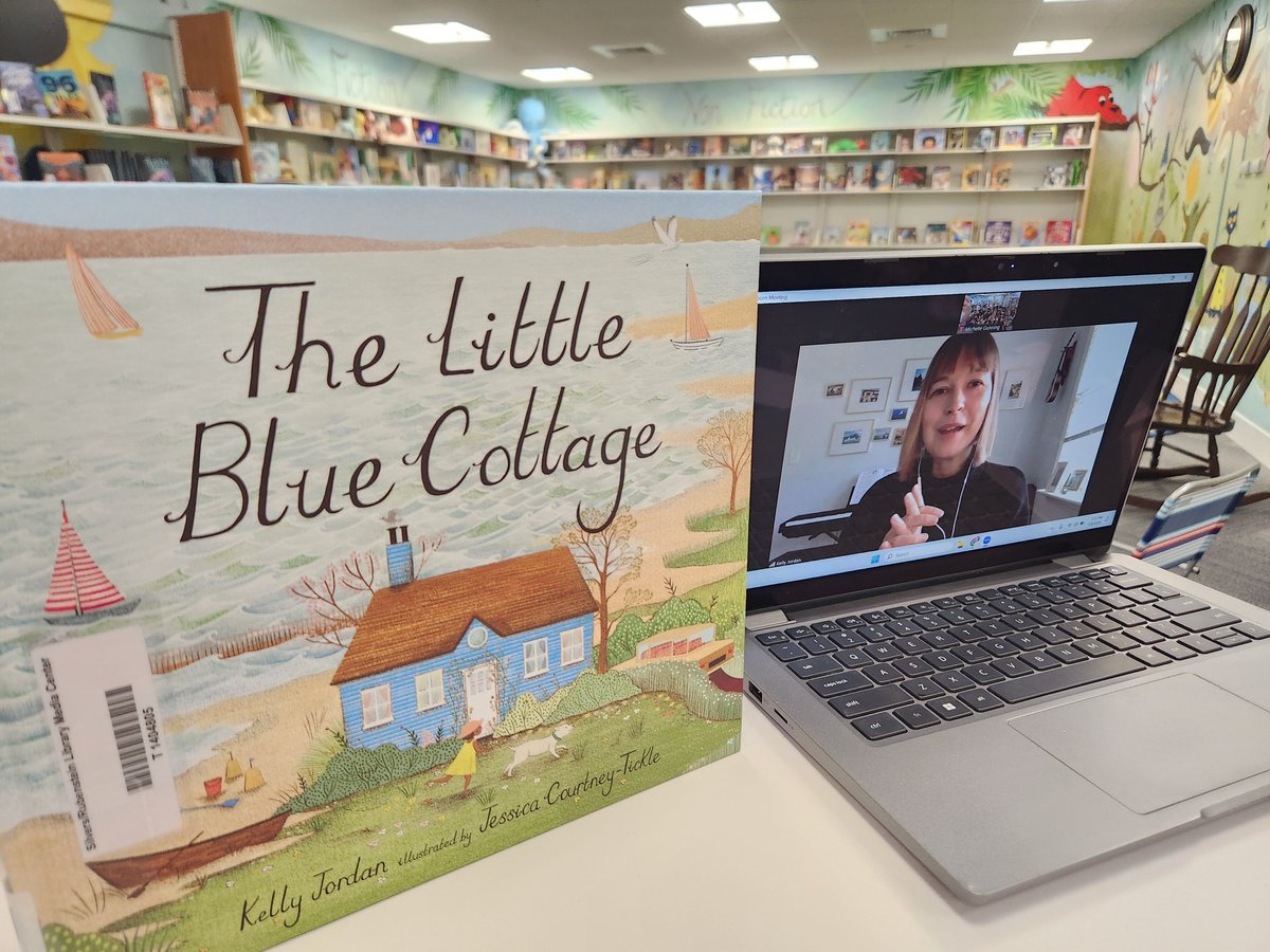 Great virtual visit with @kjordanwrites! My students enjoyed hearing you read The Little Blue Cottage to them. @ShandaMcCloskey @trishg1 @LisaOckerman #librarylife