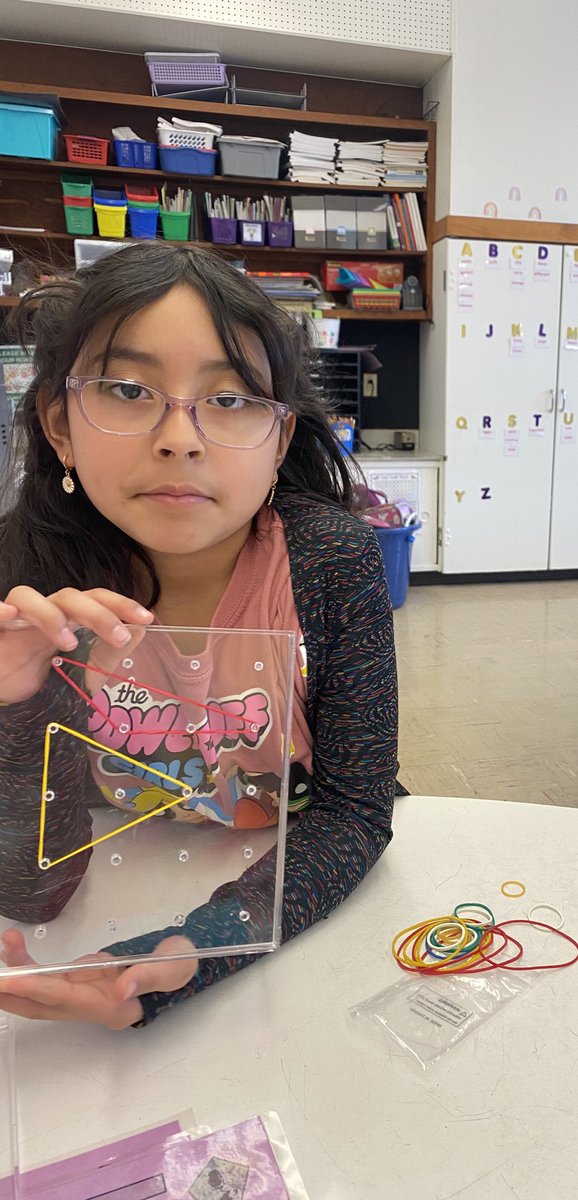 Exploring triangles with our Geoboards! 🔺📐 <a href="/RobertHunterES/">Robert Hunter</a>