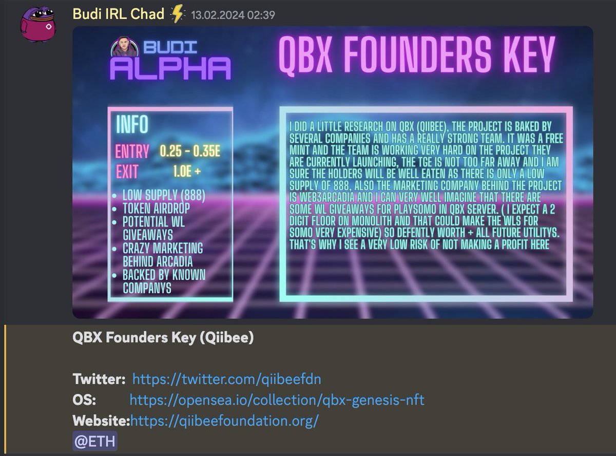 This was a free cash Call, you still fading my Alpha, prob lookout at where I am calling these gems👀
<a href="/qiibeefdn/">qiibee foundation</a> is still under Value cause most eyes are on <a href="/GetBlockGames/">BlockGames</a> atm. strong marketing Team behind both <a href="/Web3Arcadia/">Arcadia</a>  you are doing a  topnotch job🚀