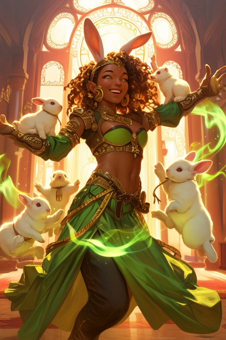 "Shi-Bunny: The Gathering" 🪢🪄🐰🪢  #aiart #gameart #aigirls #magicthegathering #Magic #bunnies #bunny #spellcasting<a href="/tag/aiart"class="tags">#aiart</a><a href="/tag/gameart"class="tags">#gameart</a><a href="/tag/bunny"class="tags"><span>#bunny</span></a><a href="/tag/magicthegathering"class="tags"><span>#magicthegathering</span></a><a href="/tag/magic"class="tags"><span>#magic</span></a><a href="/tag/bunnies"class="tags"><span>#bunnies</span></a><a href="/tag/dnd"class="tags"><span>#dnd</span></a>
