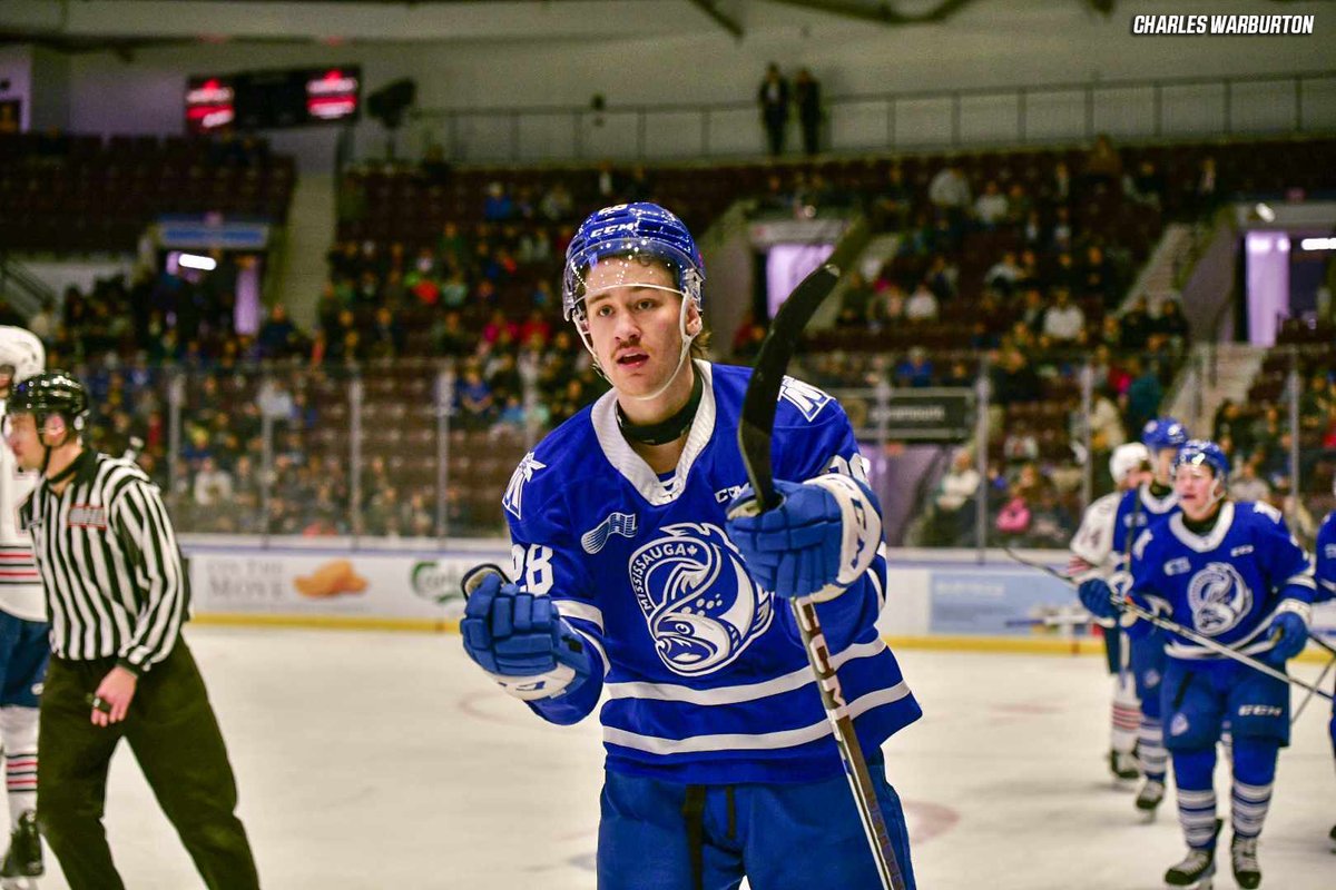 Sharpeshooter 🎯

Chas Sharpe's 17 goals are the most by a <a href="/OHLSteelheads/">Brampton Steelheads</a> defenceman since Thomas Harley in 2019-20 (18).  

📷: Charles Warburton