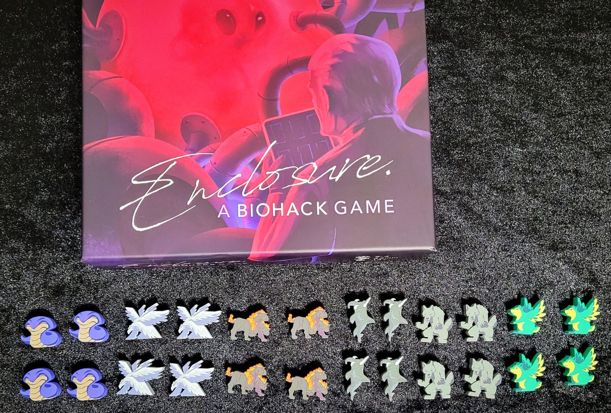 CaitlinErnest's tweet image. Yofiandhy D Indrayana (@lordofmonkey)&apos;s &apos;Enclosure&apos; (in the #Biohack universe) is great! The restrictions on how you can utilise your turn make things so interesting. Strategically choosing the order to use move cards to set up future scoring opportunities is so fun!
@Uchibacoya