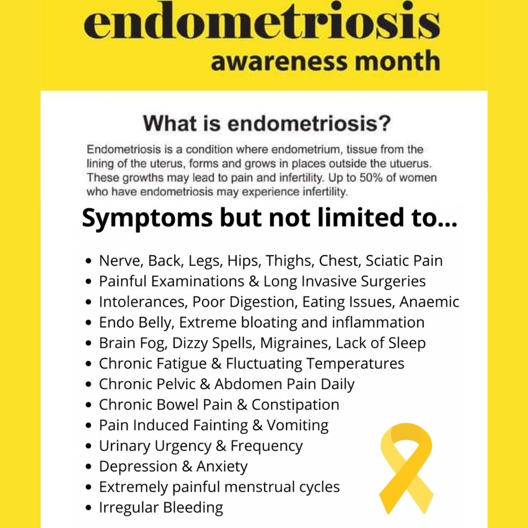 #EndometriosisAwareness Month An estimated 1 in 10 women have endometriosis  Endometriosis often presents with pain. Including painful periods, pain during sex, & chronic pelvic/abdominal pain acog.org/womens-health/… #endometriosis #womenshealth #invisibleillness #chronicpain