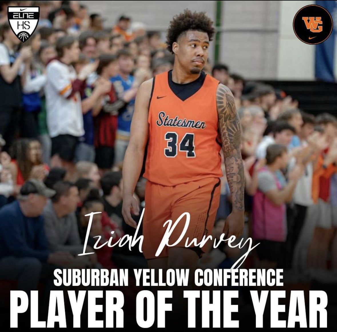 Statesmen well represented on the Suburban All Conference team. Starting with the conference player of the year @IziahPurvey. Iziah is All-Conference for a third consecutive season.