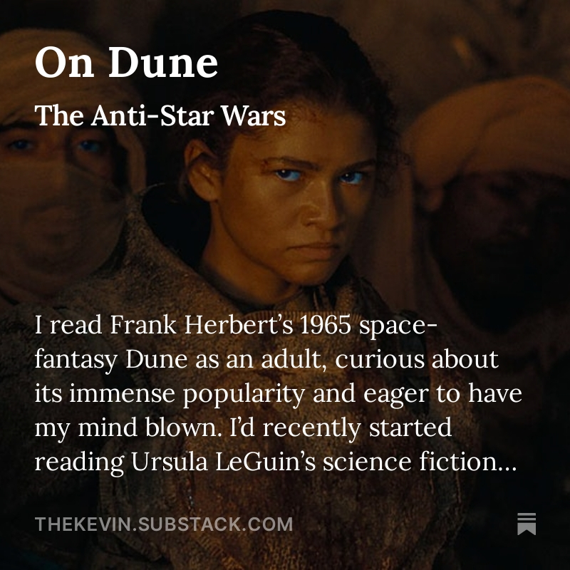 in this essay I will compare two little known, largely unloved properties: Dune and Star Wars

open.substack.com/pub/thekevin/p…