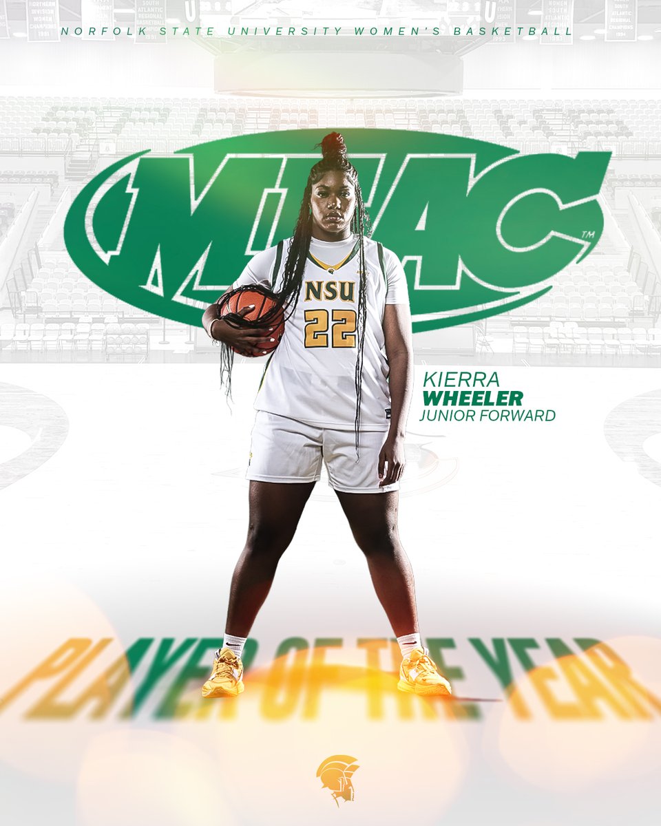 Double-Double Machine! 💪 Kierra Wheeler is your 2023-24 @MEACSports Women’s Basketball Player of the Year! #GoldStandard🔰