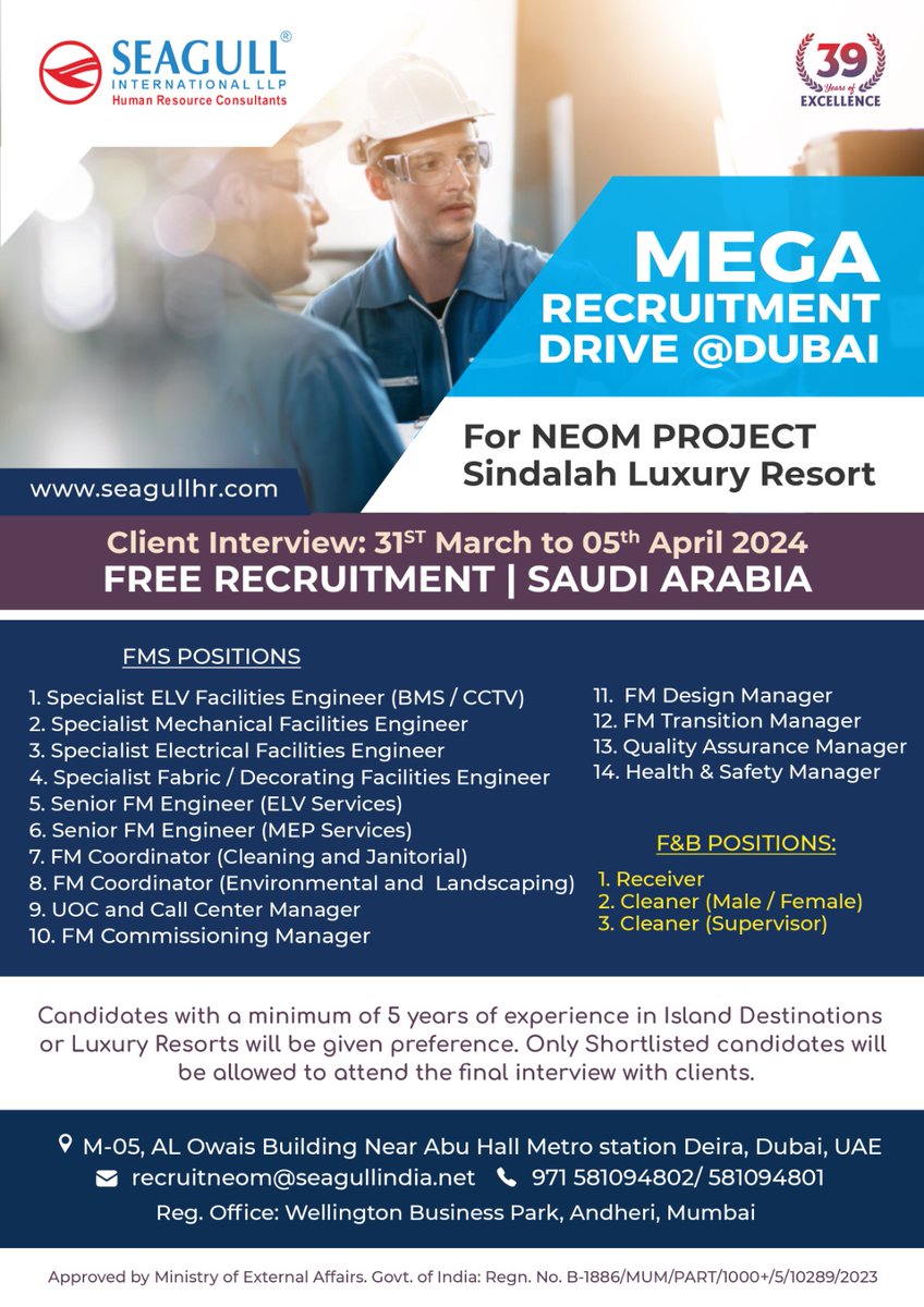 hrd1_seagull's tweet photo. 🌴Attention all job seekers!🌴 It's time to land your dream job in paradise!🌟Sindalah Luxury Resort is hosting a mega recruitment drive at Dubai from March 31st to April 5th, 2024✨
#seagullhr #neomproject #clientinterview #dubai https://t.co/FSI9izSijk