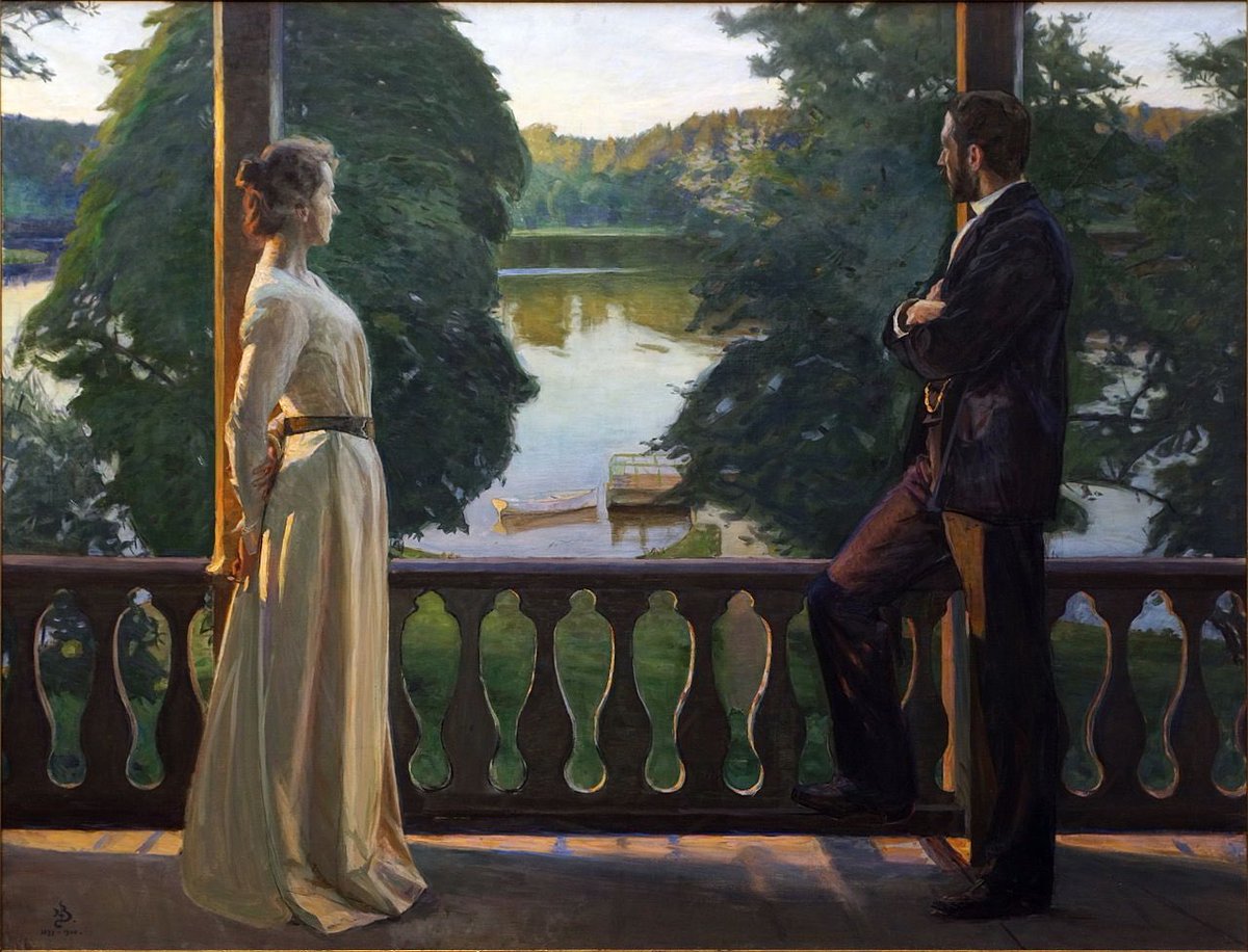 AcademiaAesthe1's tweet photo. Nordic Summer’s Evening, by Sven Richard Bergh, 1899-1900. Oil on canvas. https://t.co/L8R8odte1a