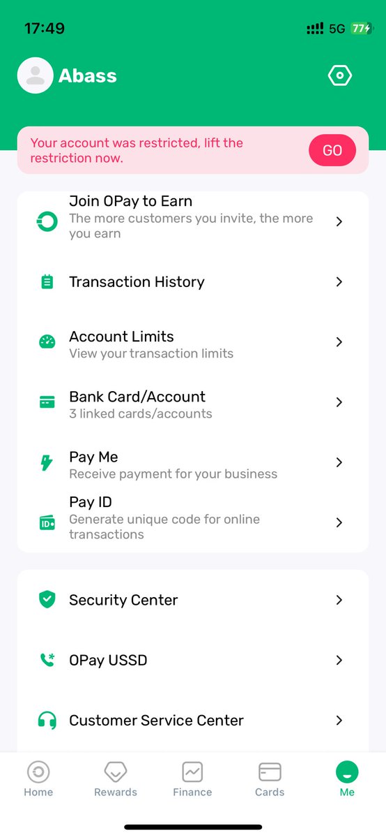 wf_lolade's tweet photo. @OPay_NG You guys restricted my account, I updated my profile on buss app, received a successful sms notification, yet I can’t transact, saying my account is non compliance.
You guys should unblock my account immediately https://t.co/NKxj3lWSxu