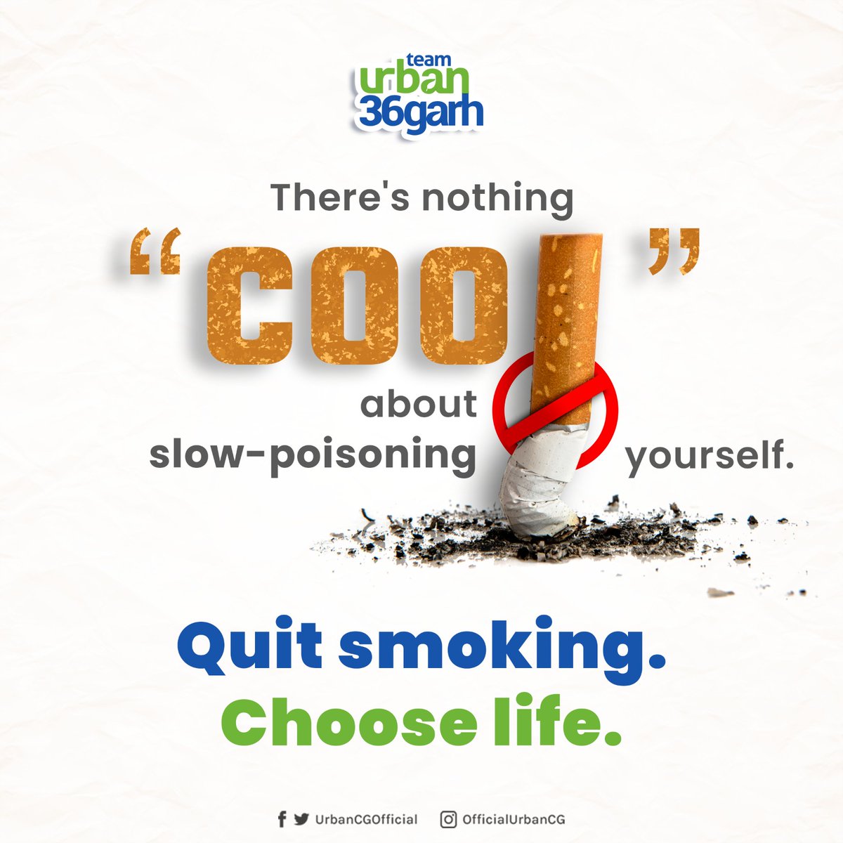 Every time you smoke, you blow away your chances of survival. Remember that. Quit Smoking. #NoSmokingDay2024 #NoSmoking #ViksitBharat2047 #ViksitBharatSankalpYatra #swachhBharat #swachhChhattisgarh #swachhsurvekshan2023