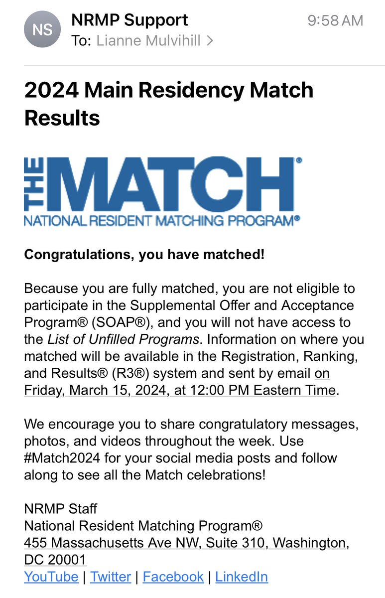 ✨I’m going to be a plastic surgeon!!!✨
To my family, friends, and mentors who supported me along the way… WE did it! 
#Match2024 #plasticsurgery #nrmp