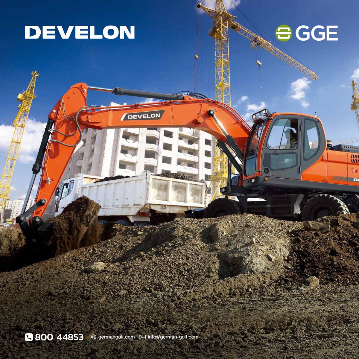MEConstructionN's tweet image. Exciting news! Five DEVELON wheel excavators have been successfully delivered to a main contractor in the UAE. Contact us at info@german-gulf.com or call toll-free at 800-GGULF (44853) for more information.

#Develon #GermanGulfEnterprises #Construction #Excavators