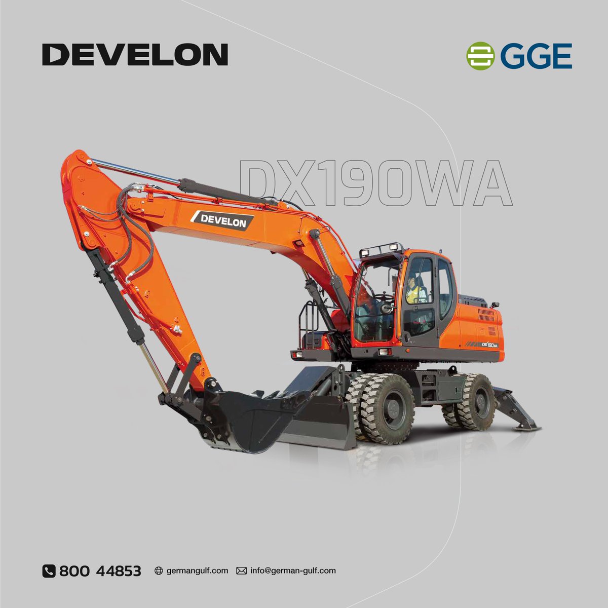MEConstructionN's tweet image. Exciting news! Five DEVELON wheel excavators have been successfully delivered to a main contractor in the UAE. Contact us at info@german-gulf.com or call toll-free at 800-GGULF (44853) for more information.

#Develon #GermanGulfEnterprises #Construction #Excavators
