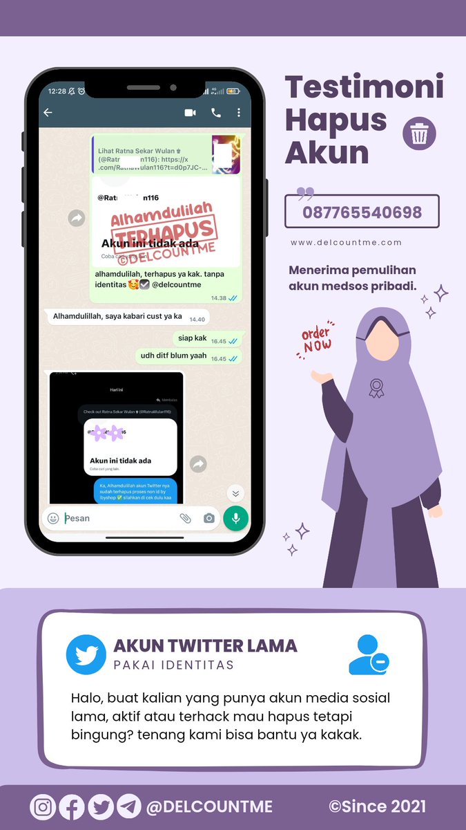delcountme's tweet photo. twitter tanpa identitas yuk yang mau hapus dan pulihkan akun medsos💖 open Jastip proses sendiri yah

testimoni cek : https://t.co/Fh7GSFh6kR
#jasahapusakun #zonaba #zonauang #Zonajajan #2024NewYearEveWithTEN #Welcome2024 #twitterowysylwester #Indonesia #zonajubel #hapusakun https://t.co/DhfT7u5aq2