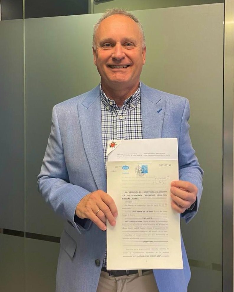Revolution-ZERO are delighted to announce the incorporation of Revolution-ZERO ESP in Madrid on Monday this week by EU CEO, Joe Killen.

With our Spanish articles reflecting our B-Corp status we are looking forward to making increasing impact across Europe.

#TogetherWeCan 🙏🌍⚕️