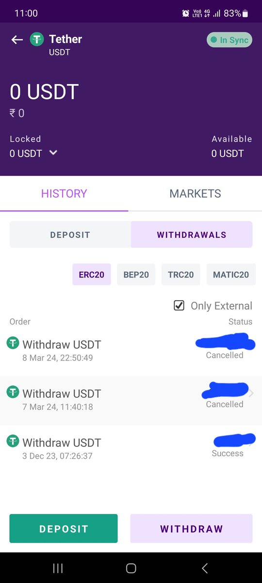 nishanthdawn14's tweet photo. @BitbnsHelpline Can you explain why my USDT withdrawal is cancelled without any reason? What is the problem? Tell me how I can withdraw my USDT ? How many days you want to resolve this? https://t.co/a61qX3ptvy