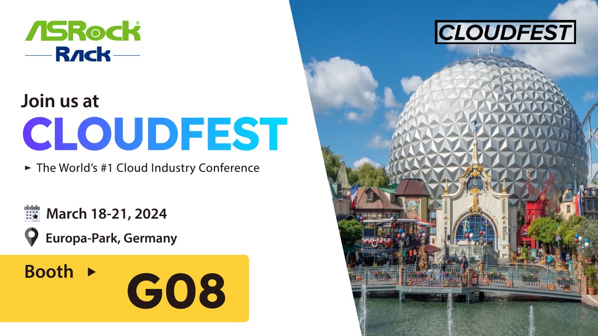Step into the future of cloud computing with ASRock Rack Inc. at CloudFest 2024 Booth #G08! Save the date and ensure you don't miss out! Make a beeline for Booth G08 at CloudFest 2024, and immerse yourself in the future of cloud technology #ASRockRack #CloudFest2024
