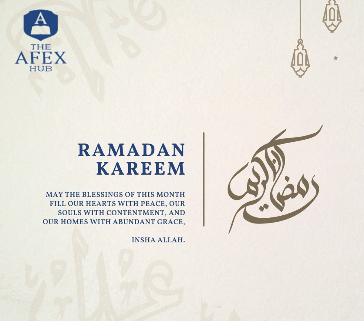 AfexKenya's tweet photo. Afex Hub wishes you a Ramadan Kareem! 
#Ramadan2024 #RamadanKareem https://t.co/kVpD3sRFoA