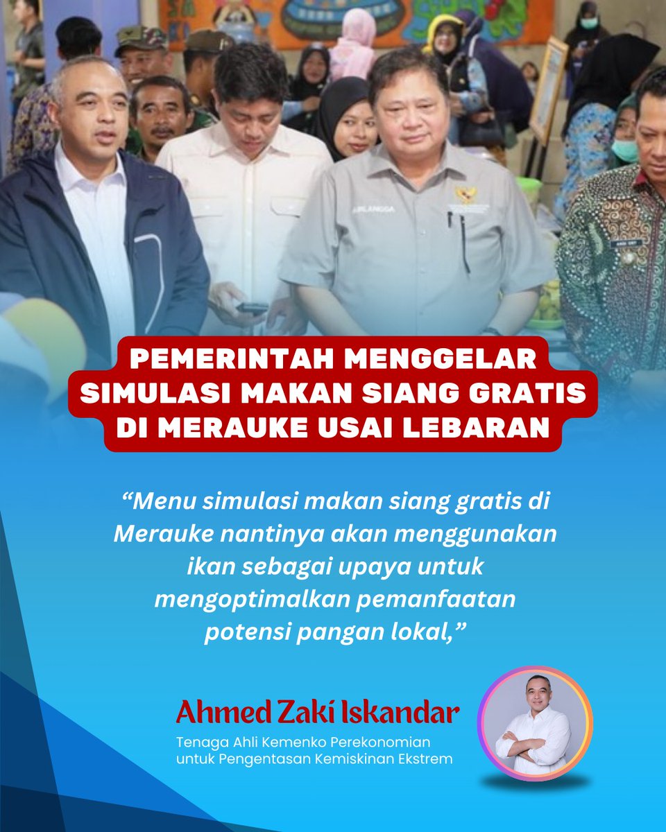 Program makan siang Geratis yang di Gagas oleh Prabowo Gibran itu sangat serius untuk di laksanakan, 
Oleh karena itu Pemerintah Menggelar simulasi makan siang Geratis di MARAUKE usai Lebaran Nanti. 
#GemoySamsul 

David Raya Arsenal Ramadhan