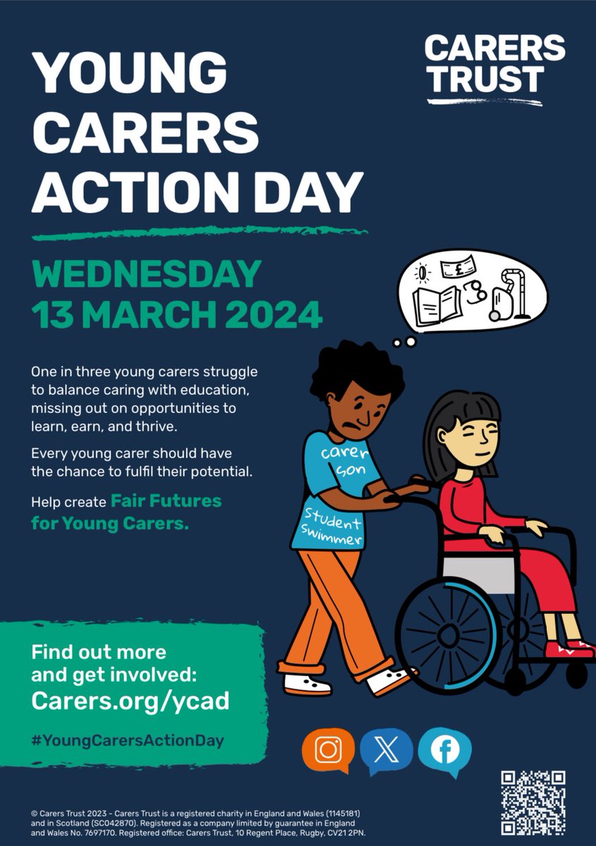 It is Young Carers Action Day today! Keep an eye on both ours and Carers Trust’s platforms for information about the day. So we can create fair futures for young carers! #Youngcarersactionday #wandsworthcarers @CarersTrust