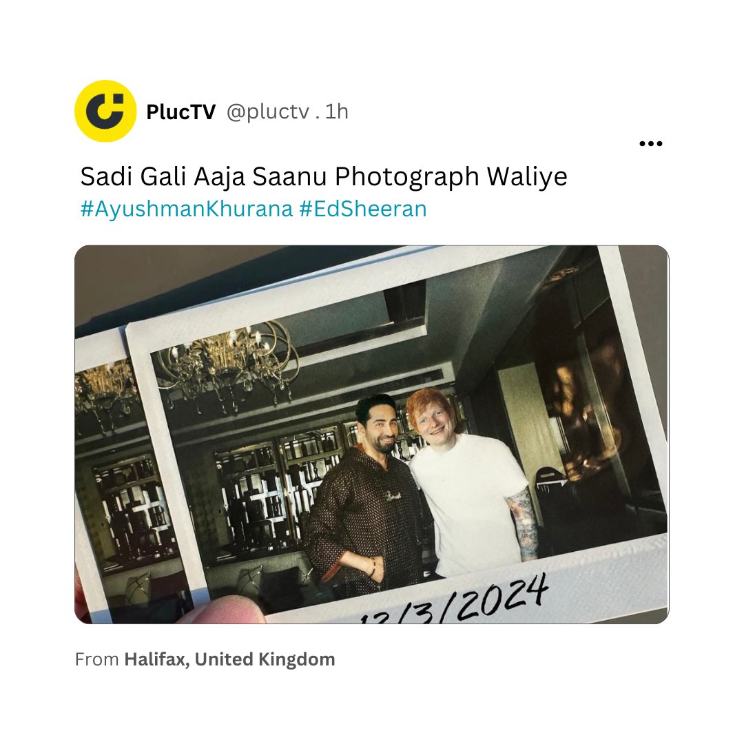 pluc_tv's tweet photo. After Abhishek Bachhan's paparazzi photo with Ed Sheeran went viral, we have another Bollywood celeb posing with Ed Sheeran
Suggest a caption for this image in the comments below
#edsheeran #concert #edsheeranperfect #ayushman #ayushmankhurana #sadigali #meme #funny https://t.co/mQUSLdmlrX