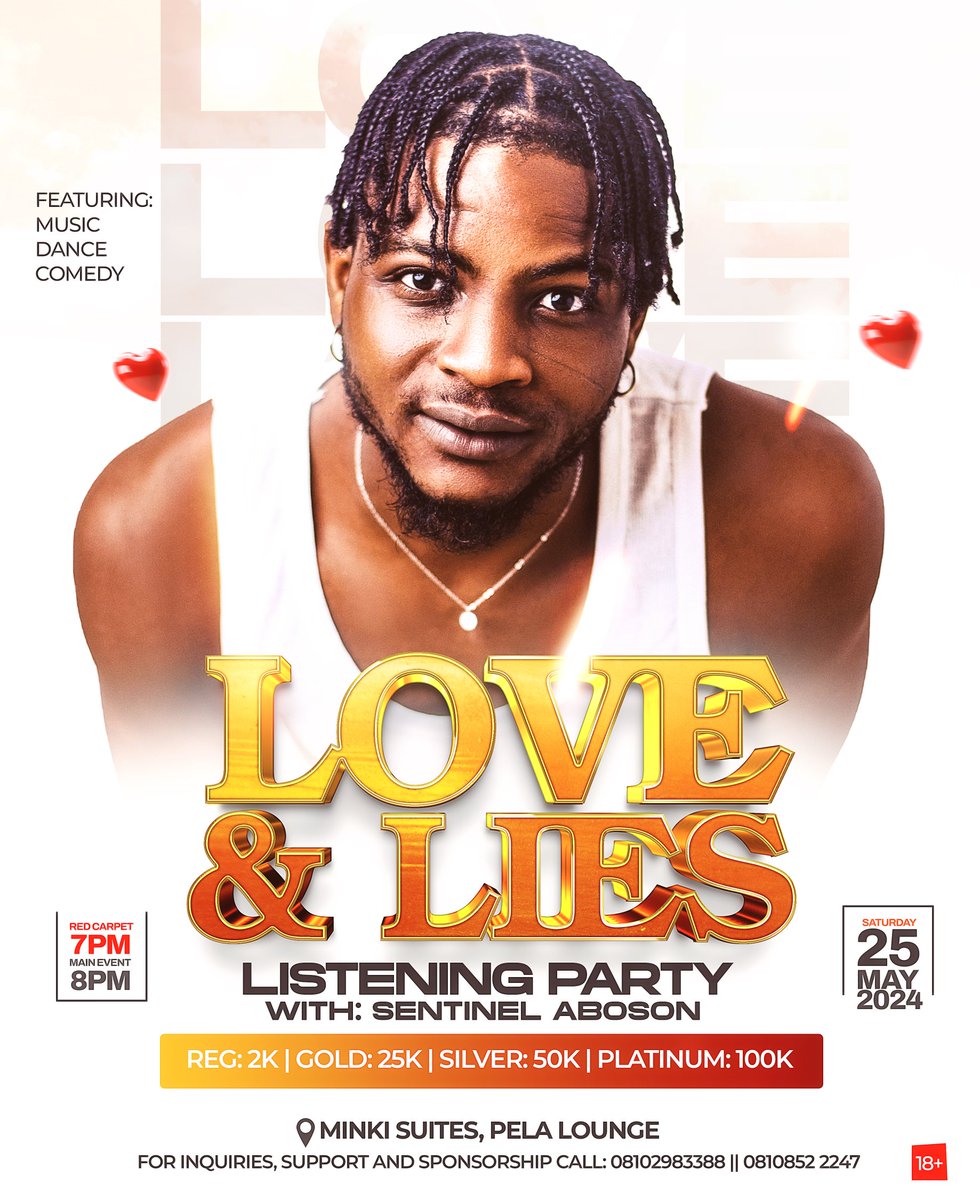 sentinelaboson_'s tweet photo. Y'all complained my team and I heed. Regular ticket slashed down to 2k for my realers who can't afford a table! Now help me spread the gospel my listeners and fans may be on your timeline t for thanks 🙏
#NasarawaBoy #SentinelAboson #Love&LiesEp https://t.co/uy3W03tMNJ