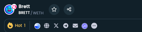 peptide_Reta's tweet photo. $BRETT Trending #1 on dextools!🔥🔥

继续看好 #BRETT 

PUMPING  #BASE #MEMECOIN https://t.co/Qdv4OnCbXP