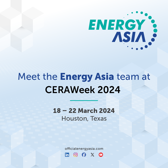 Meet the Energy Asia team at @CERAWeek 2024 on 18-22 March 2024! Join the conversations with the Energy Asia team to engage and build more meaningful connections to chart Asia's pathways towards a carbon neutral tomorrow. 
#EnergyAsia #EnergyAsia2025 #PETRONAS #CERAWeek