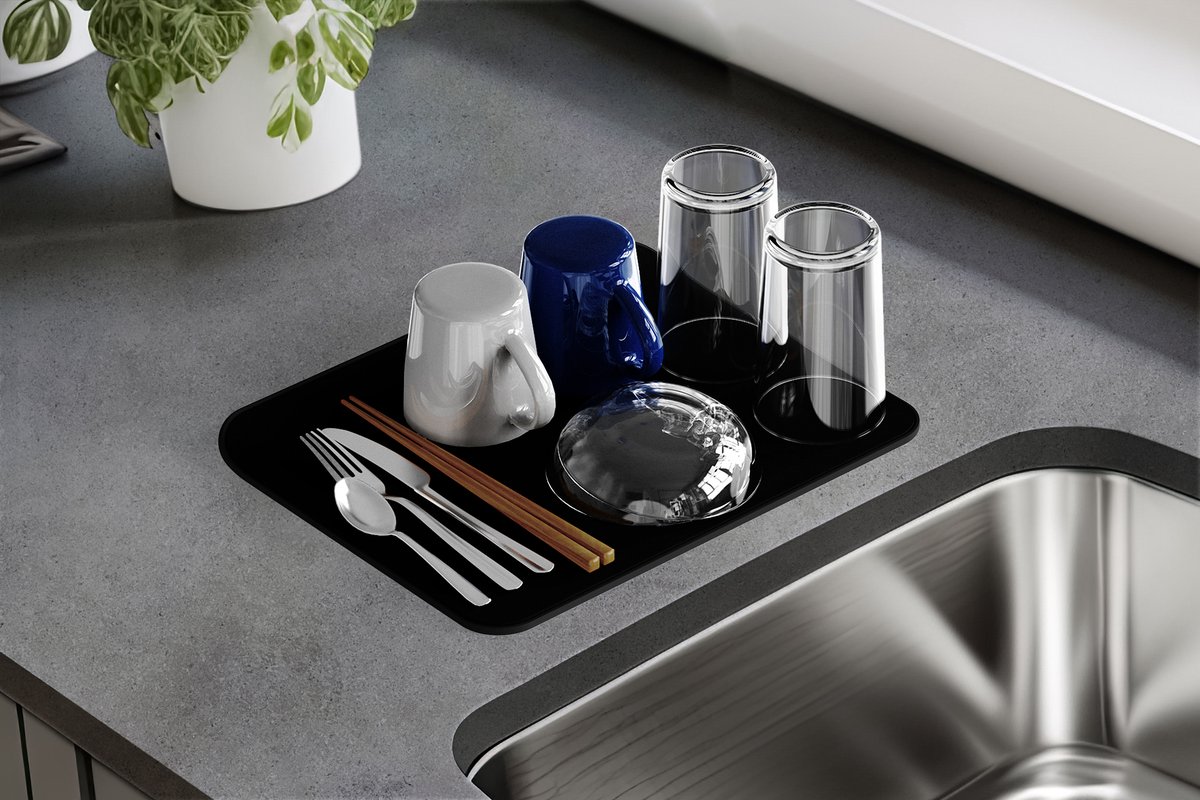 aion__official's tweet image. テレビで度々話題になる #STTA シリーズから、待望の第3弾『水切りマット＆クロス』が本日発売開始！

当社が5年以上かけて開発した素材を使用しています✨
一般的な流行りの「珪藻土」素材と比べて3倍の吸水量・6倍の吸水速度という抜群の性能を持っています！！

#キッチン #料理